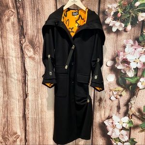 NWOT Dolce & Gabbana Black Wool Long Coat
